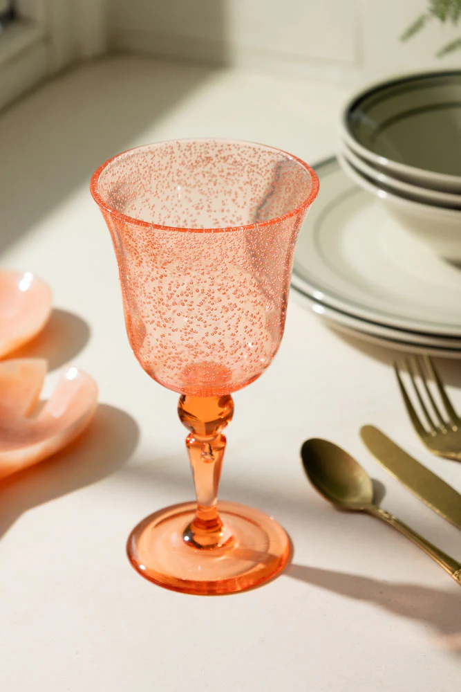 Acrylic Coral Pink Picnic Wine Glass - Image 6