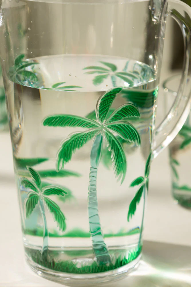 Acrylic Green Palm Tree Picnic Jug - Image 4