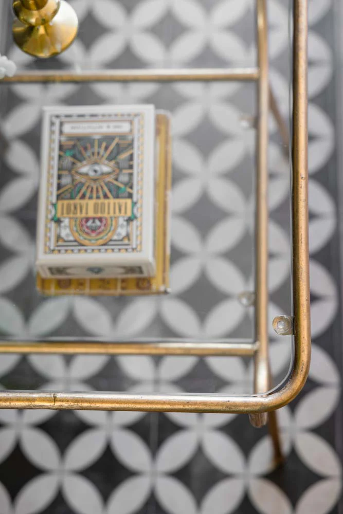 Antique Brass & Glass Side Table - Image 3