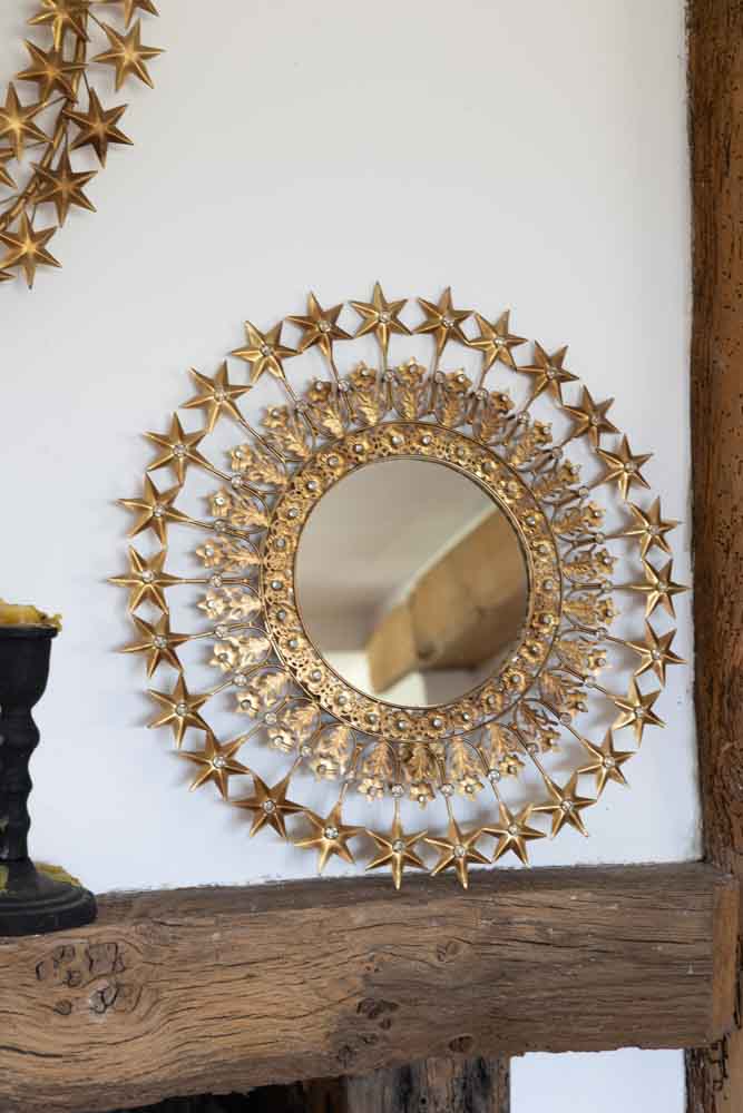 Antique Gold Jewelled Star Wall Mirror - Image 3