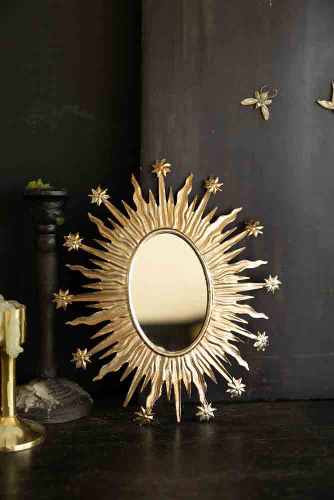 Antique Silver Sunburst & Stars Mirror - Image 3