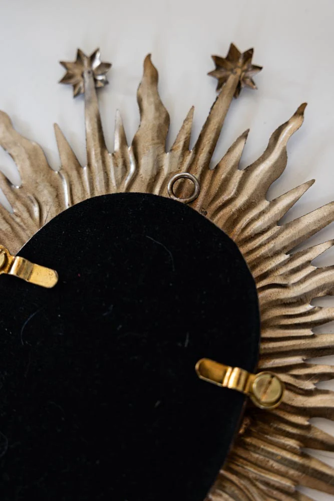 Antique Silver Sunburst & Stars Mirror - Image 7