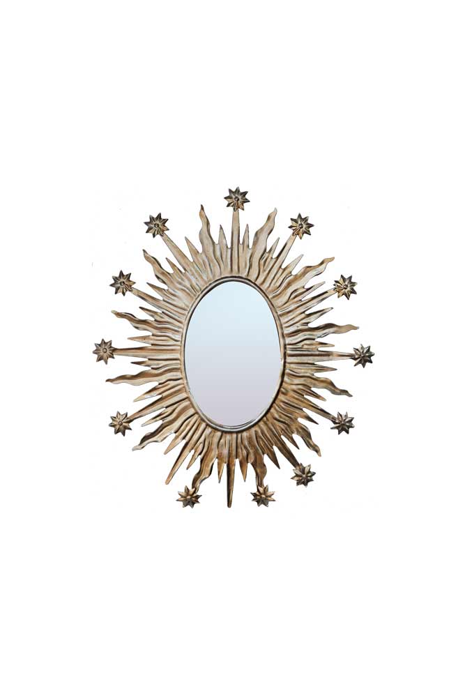 Antique Silver Sunburst & Stars Mirror - Image 8