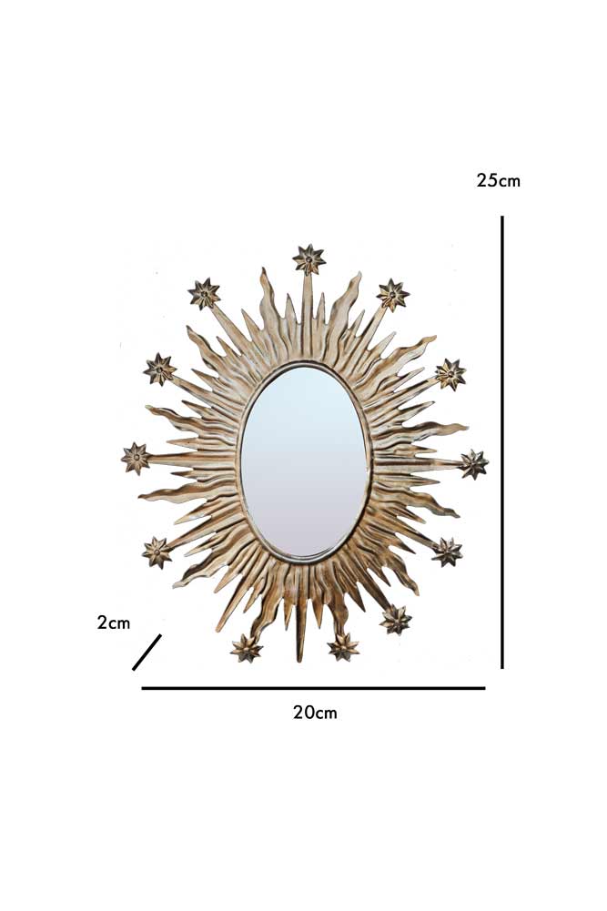 Antique Silver Sunburst & Stars Mirror - Image 9