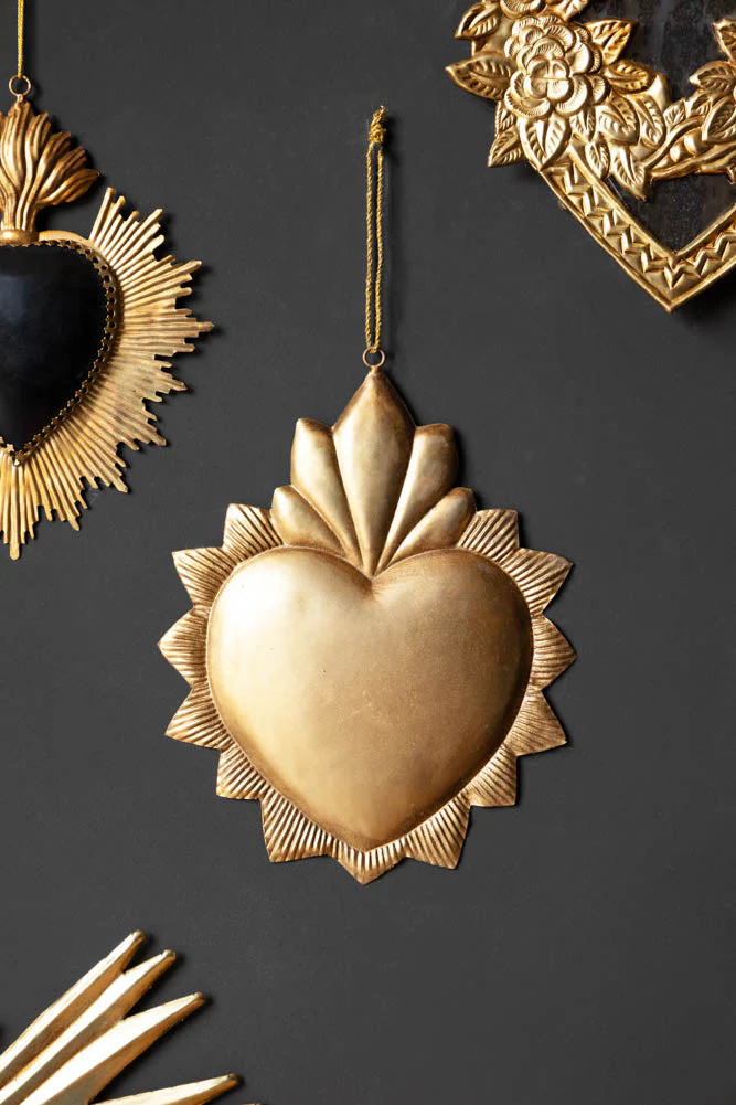 Antiqued-Style Metal Heart Hanging Decoration - Image 3