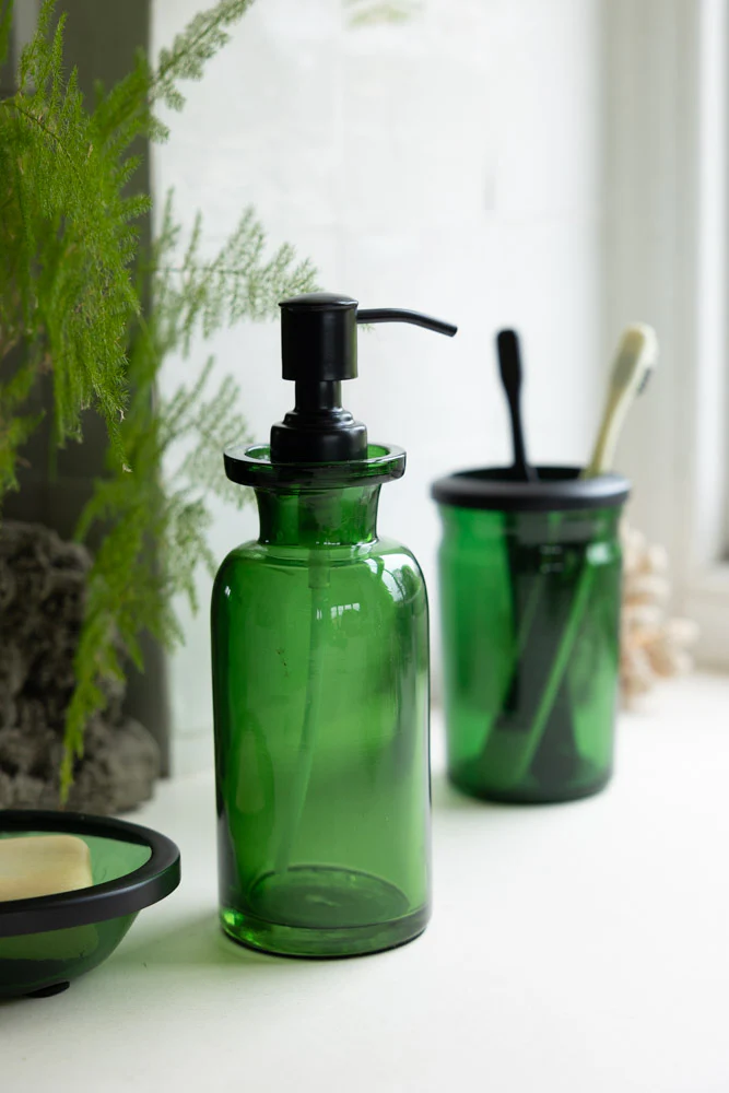 Apothecary-Style Green Glass Soap Dispenser - 300ml - Image 4