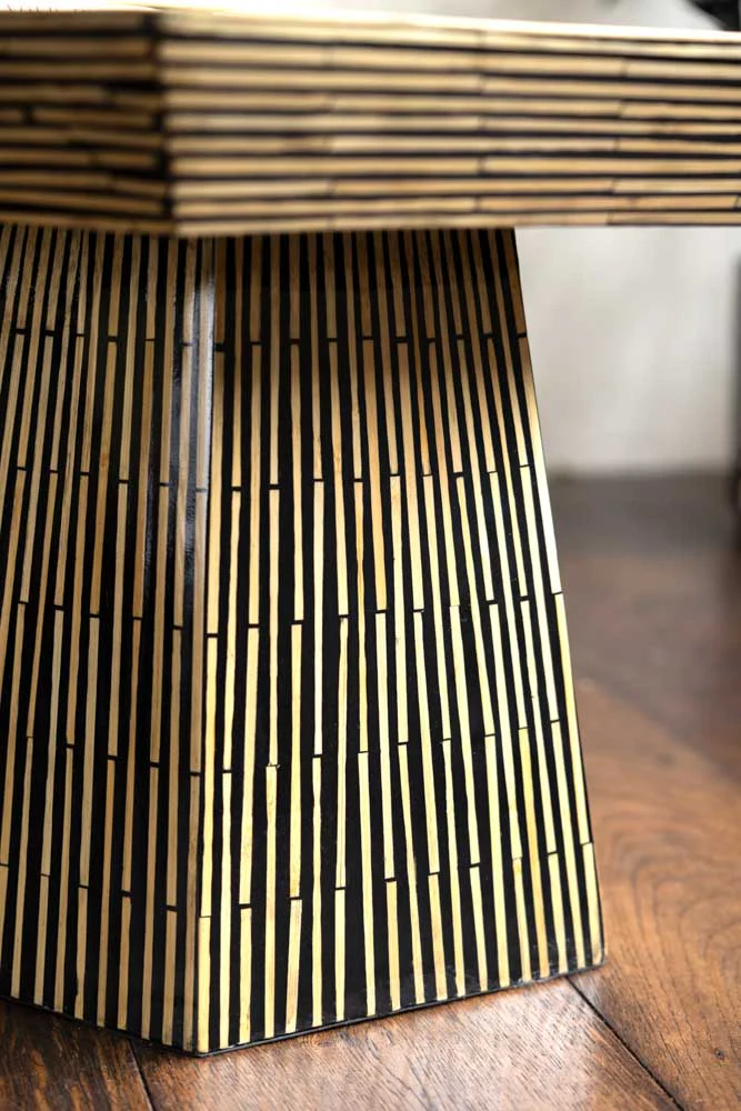 Bamboo Inlay Hexagon Coffee Table - Image 3