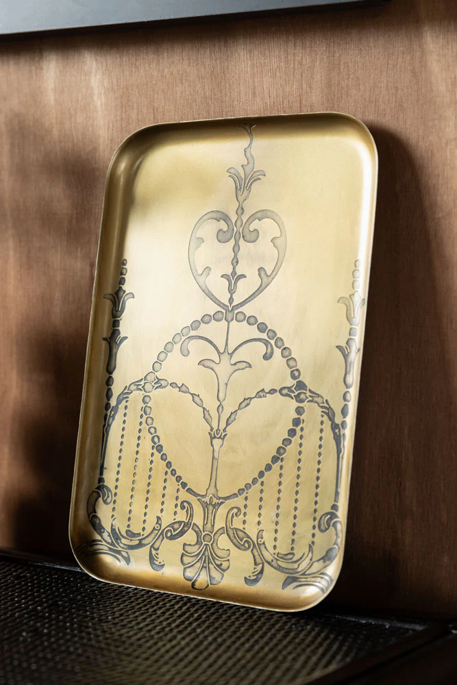 Brushed Gold Art Nouveau Tray - Image 3