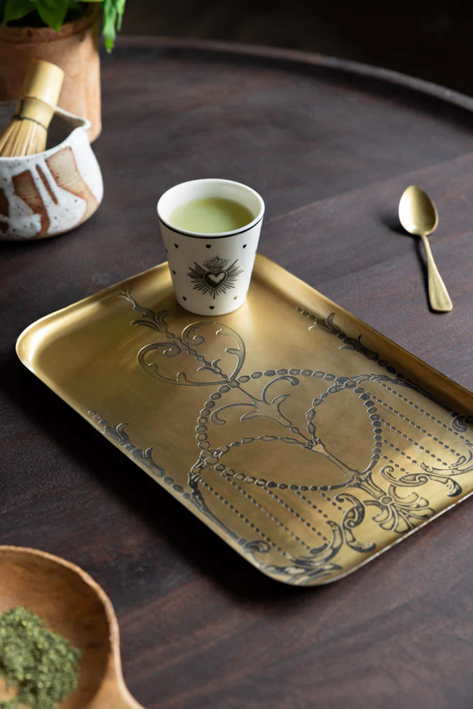 Brushed Gold Art Nouveau Tray - Image 4
