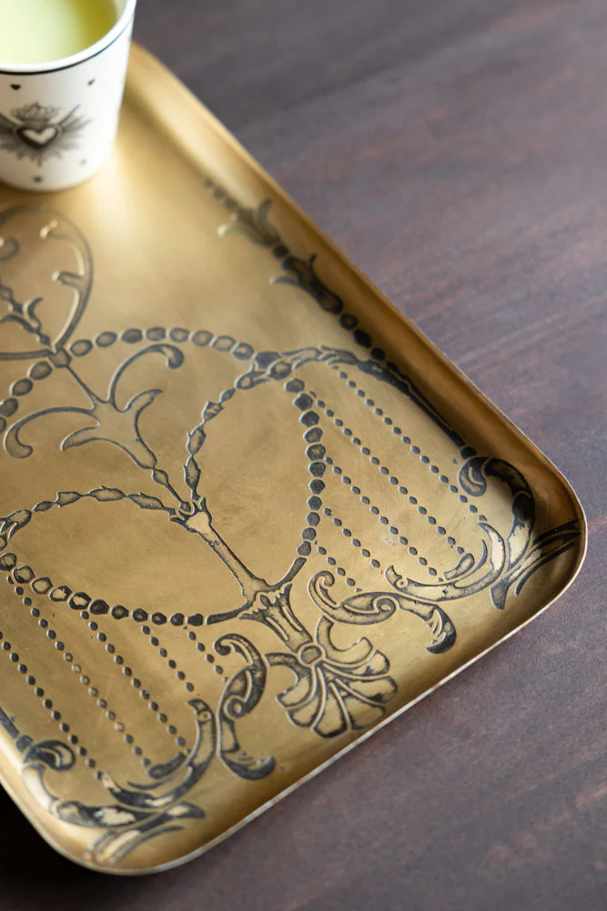 Brushed Gold Art Nouveau Tray - Image 5