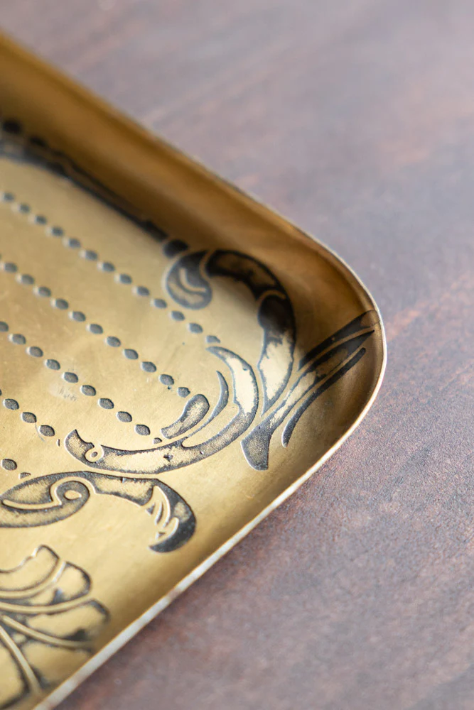 Brushed Gold Art Nouveau Tray - Image 6