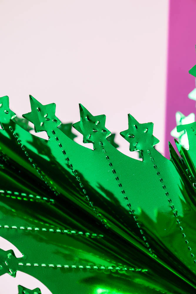 Christmas Star Hanging Decoration in Metallic Green - Image 5