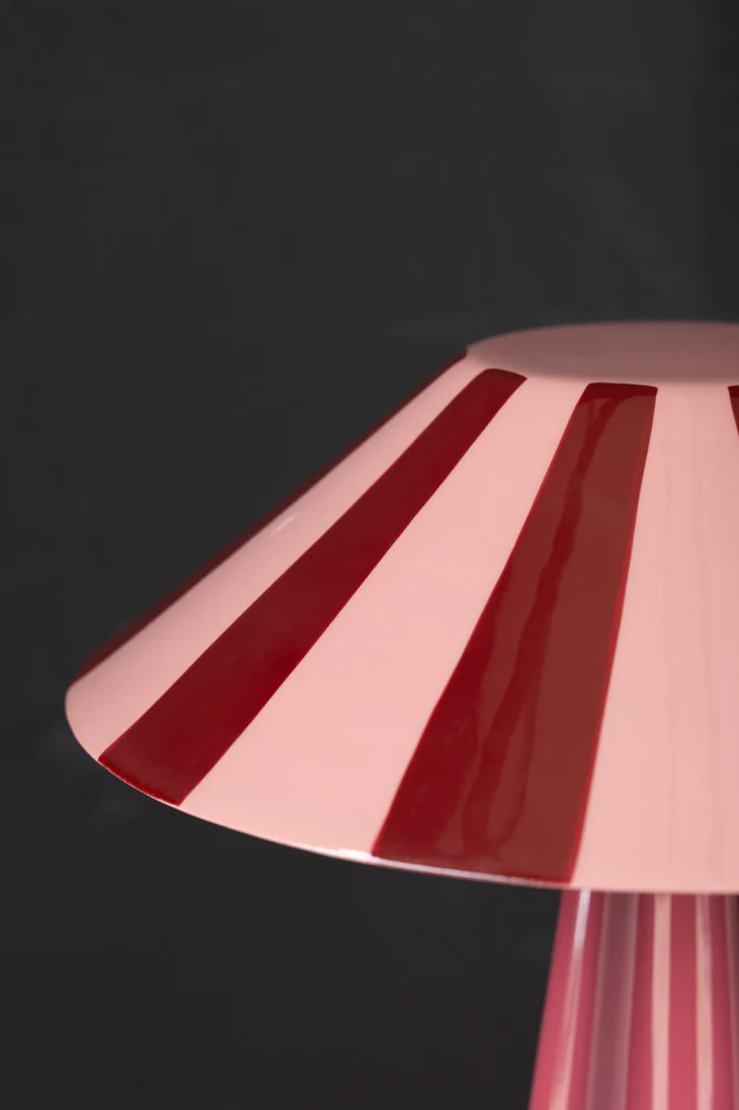 Deep Red Stripe Table Lamp - Image 3
