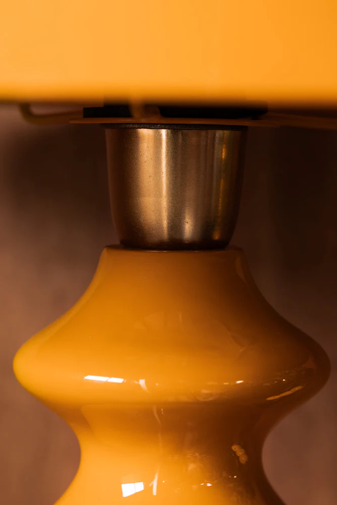 Fabulous Enamel Mustard Gold Table Lamp - Image 3
