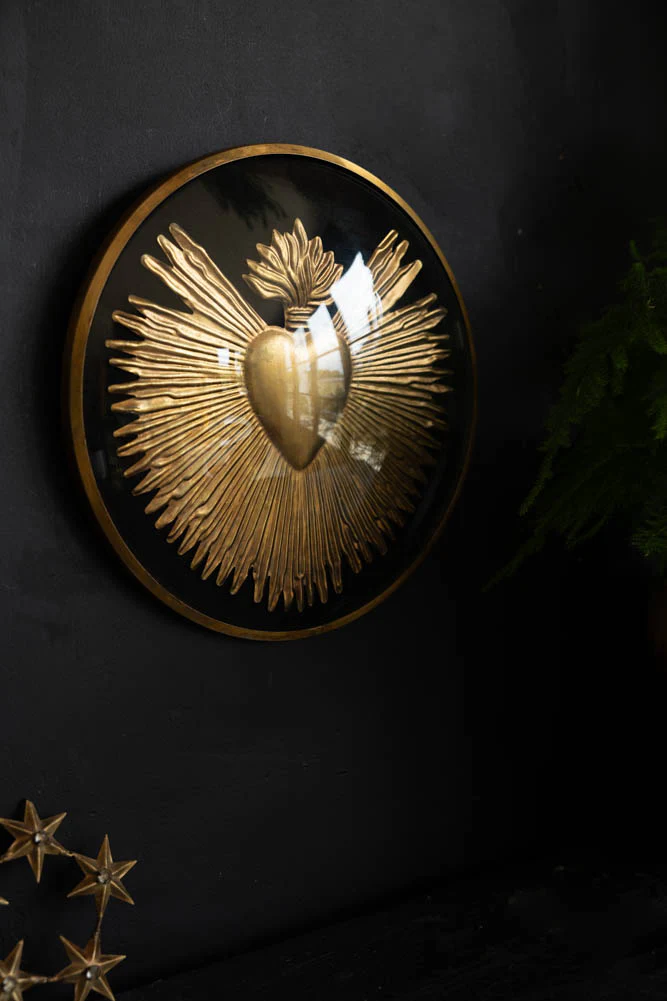 Framed Golden Milagro Heart Decoration - Image 3