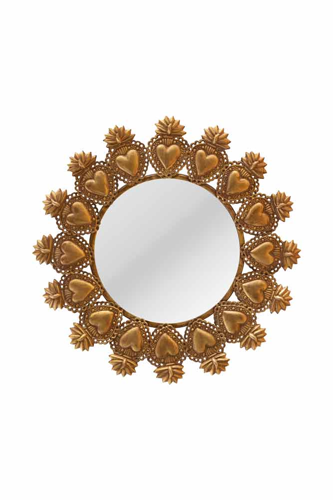 Gold Milagro Heart Mirror - Image 5