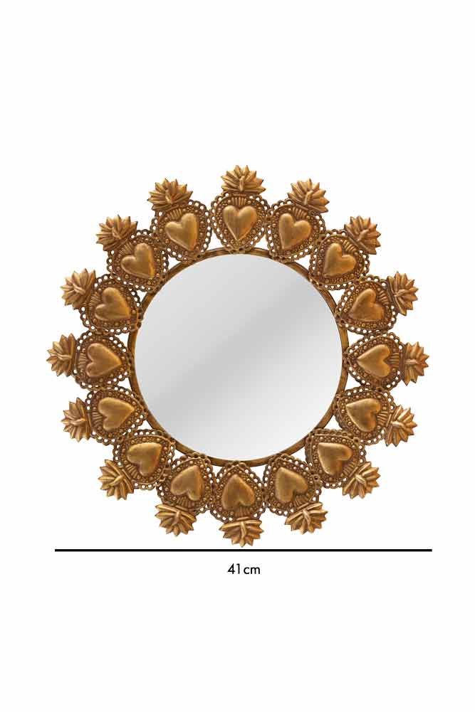 Gold Milagro Heart Mirror - Image 6