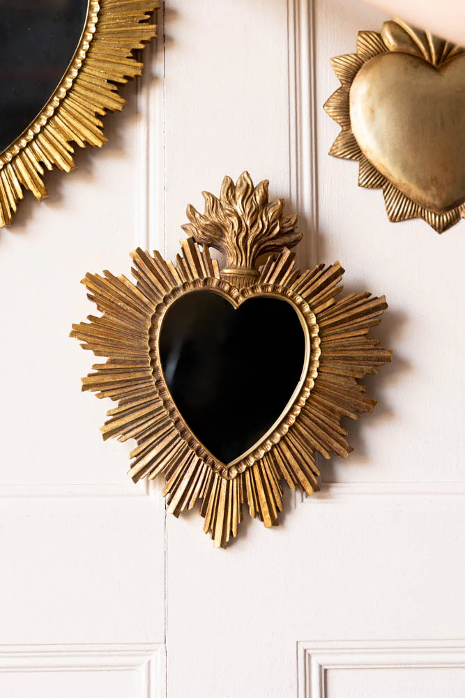 Gold Milagro Sacred Heart Mirror - Image 3