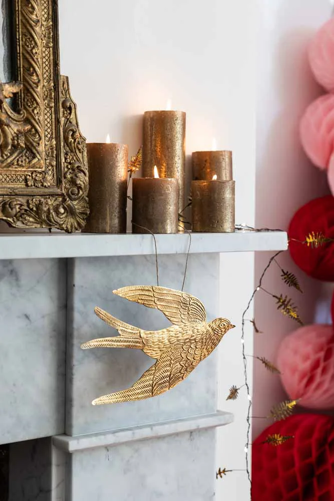Gold Swallow Hanging Ornament - Image 3