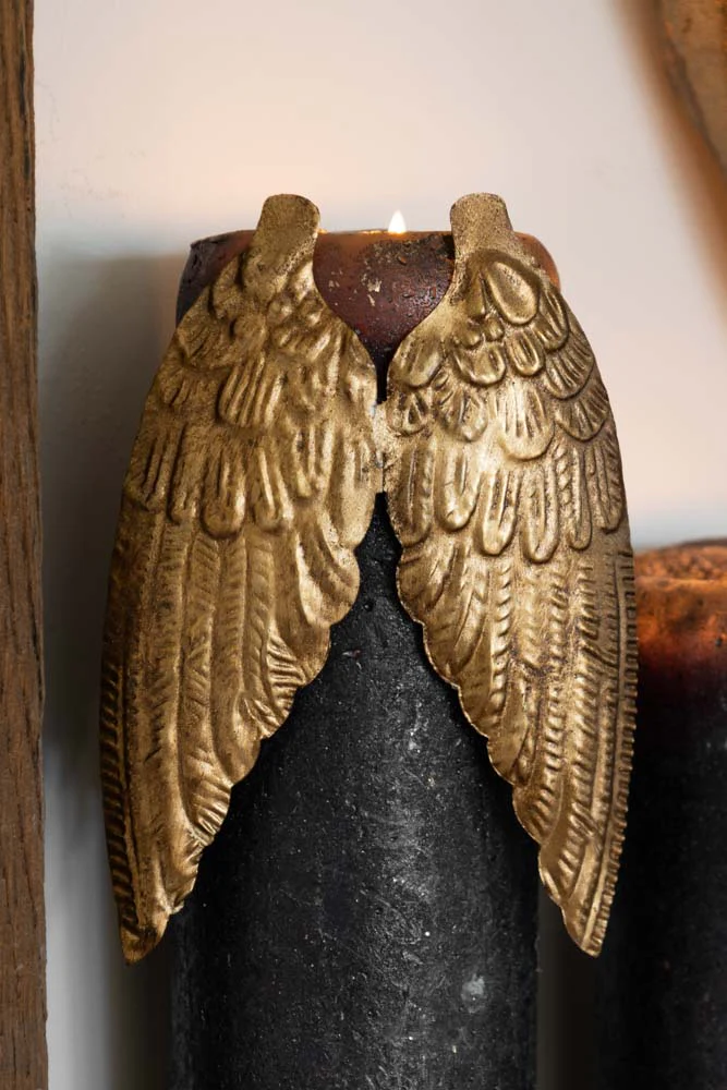 Gold Winged Metal Candle Decoration - Image 3