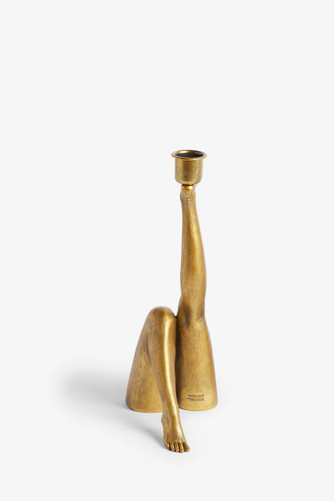 Kicking Leg Candle Holder In Gold - Image 8
