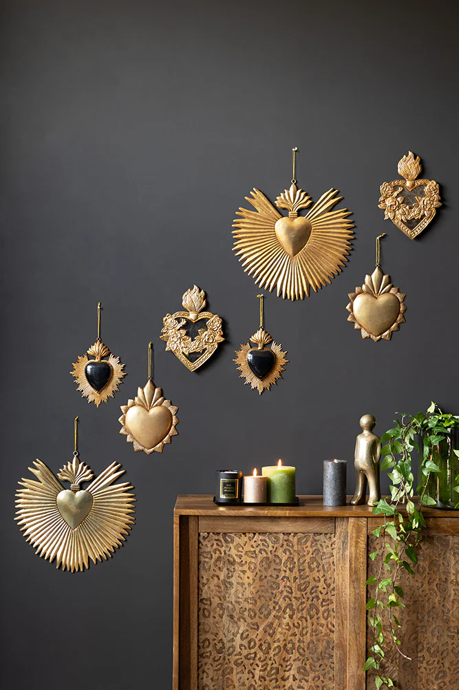 Large Milagro Antiqued-Style Heart Decoration - Image 4