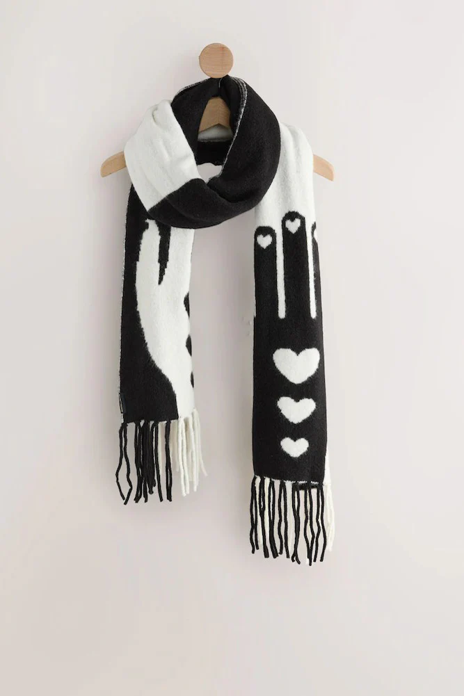 Monochrome Printed Hands Scarf - Image 12
