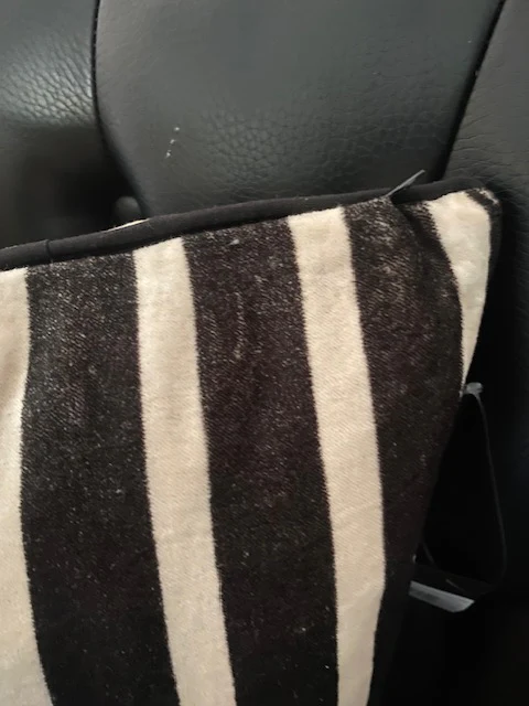 Monochrome Striped Velvet Cushion Cover - SECONDS - Image 3