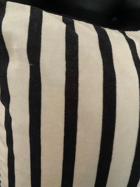 Monochrome Striped Velvet Cushion Cover - SECONDS - Image 4