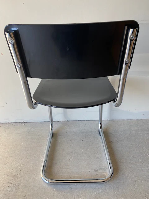 Retro Inspired Curved Dining Chair in Black - SECONDS - Image 8