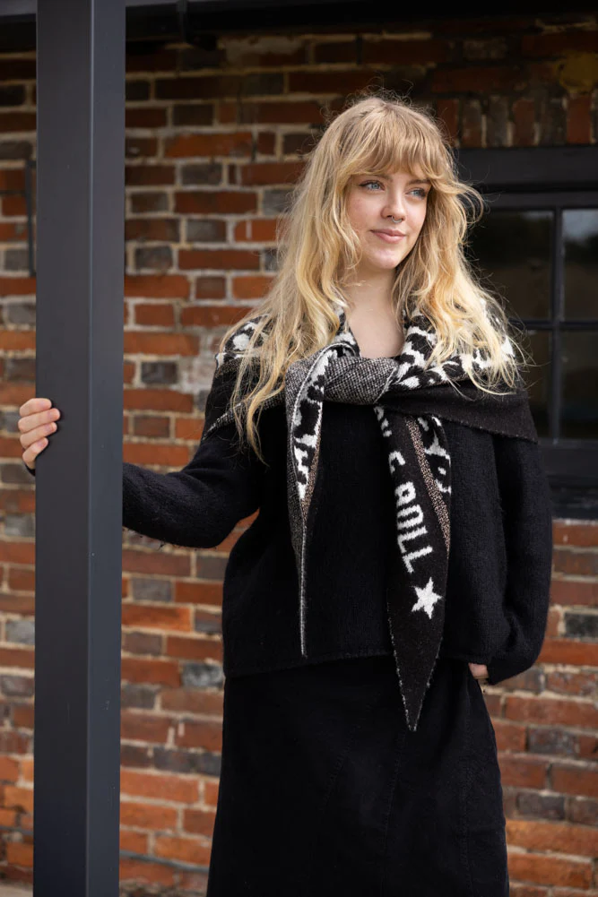 Rock & Roll Monochrome Animal Print Scarf - Image 4