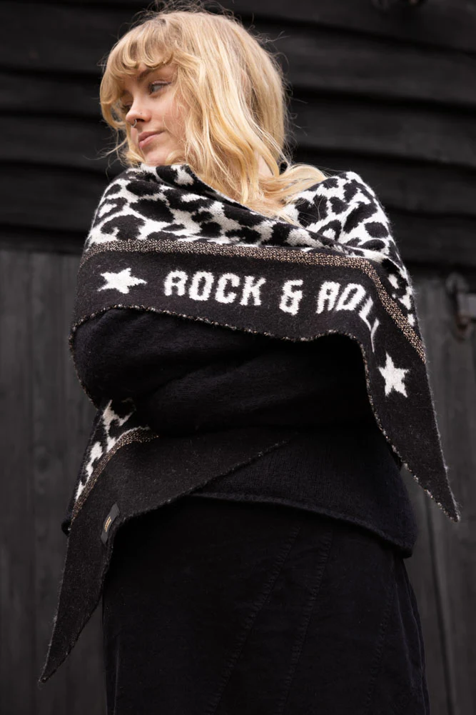 Rock & Roll Monochrome Animal Print Scarf - Image 5