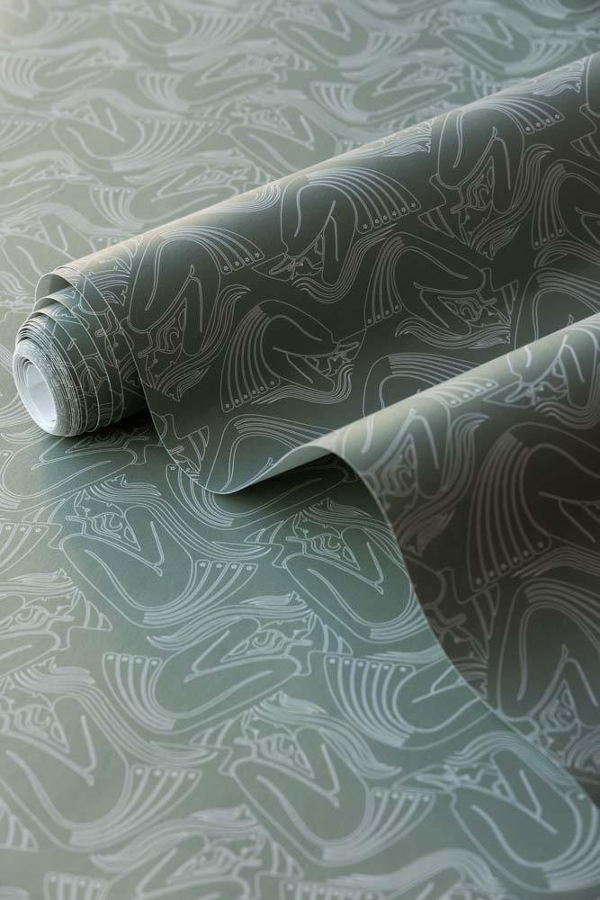 Rockett St George Deco Nymph Olive Wallpaper - Image 15