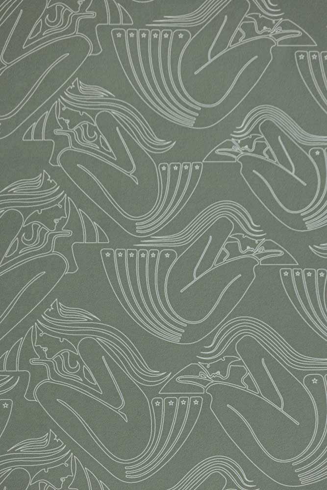 Rockett St George Deco Nymph Olive Wallpaper - Image 16