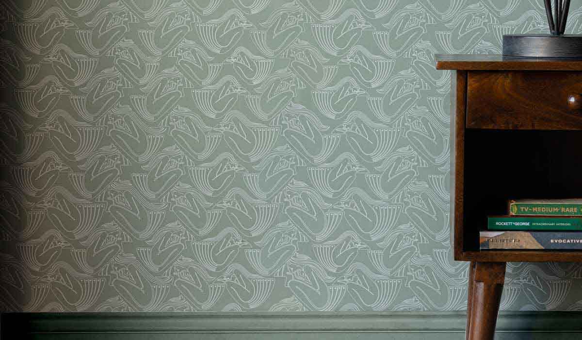 Rockett St George Deco Nymph Olive Wallpaper - Image 7