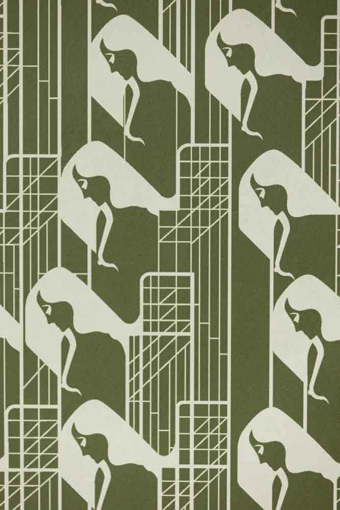 Rockett St George Margot In Manhattan Olive Green Wallpaper - Image 4
