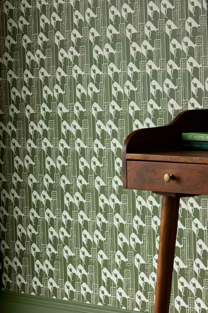 Rockett St George Margot In Manhattan Olive Green Wallpaper - Image 5