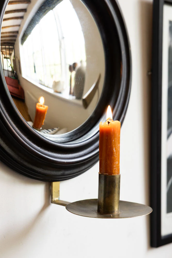 Round Convex Mirror Wall Sconce - Image 3