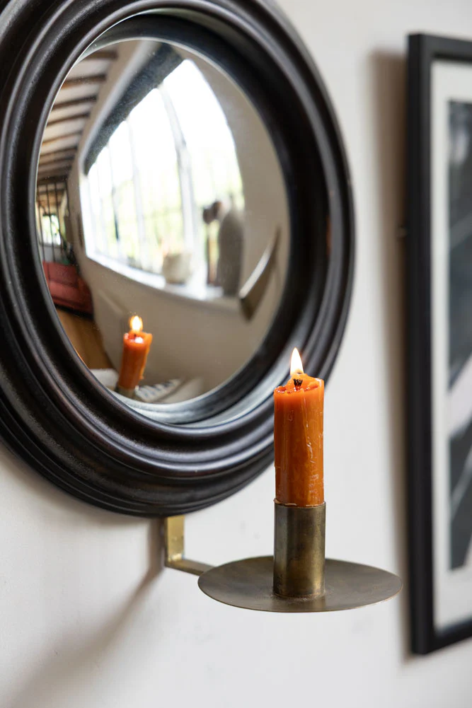 Round Convex Mirror Wall Sconce - Image 5