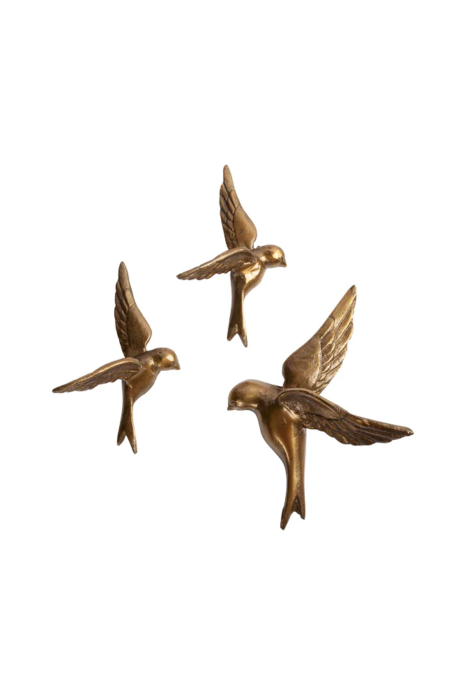 Set Of 3 Gold Metal Birds Wall Ornament - Image 6