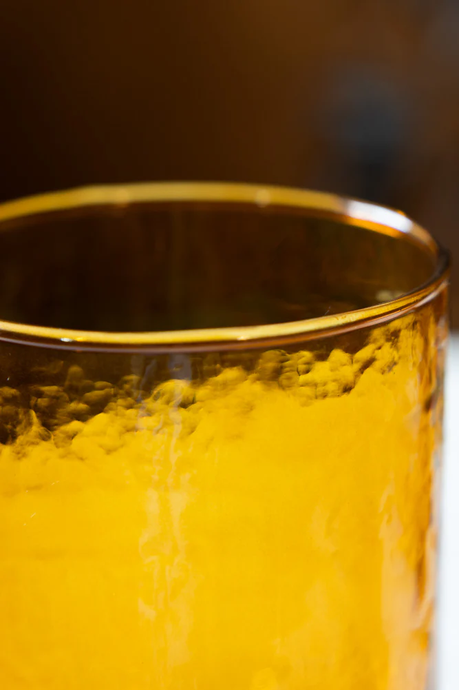 Set Of 4 Stackable Amber Glass Tumblers - Image 5