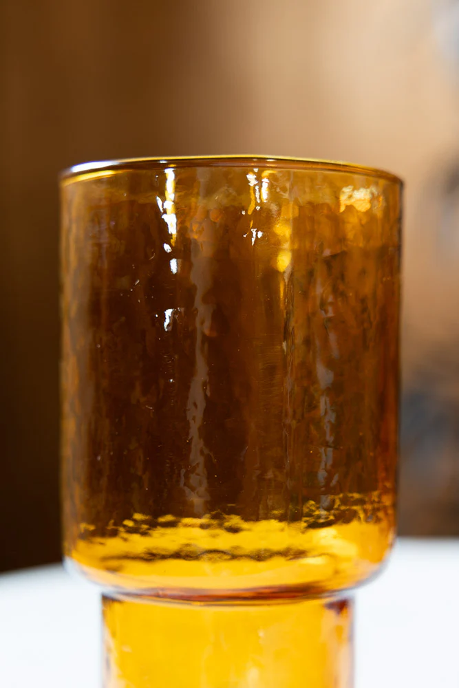 Set Of 4 Stackable Amber Glass Tumblers - Image 7