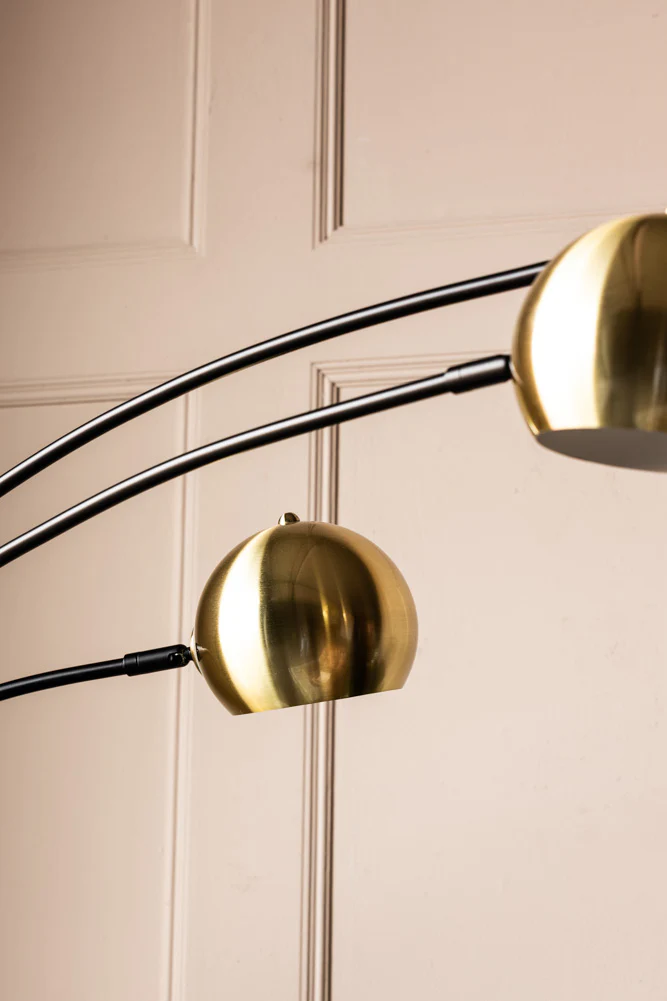 Statement Black & Gold Retro Arch Floor Lamp - Image 4