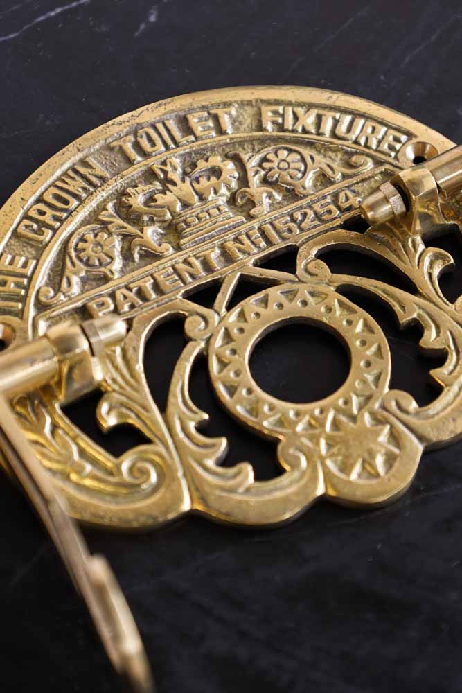 Traditional Crown Brass Toilet Roll Holder - Image 3