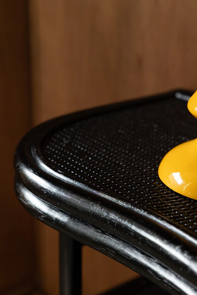 Vintage-Inspired Black Rattan Console Table - Image 4
