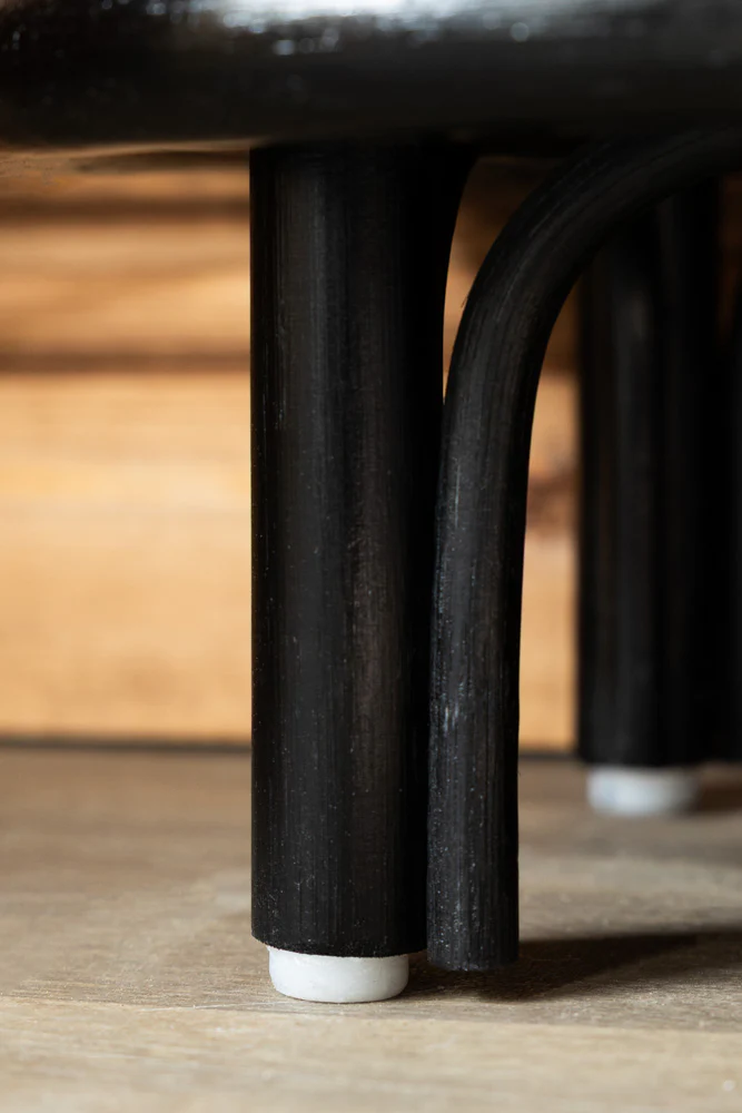 Vintage-Inspired Black Rattan Console Table - Image 6