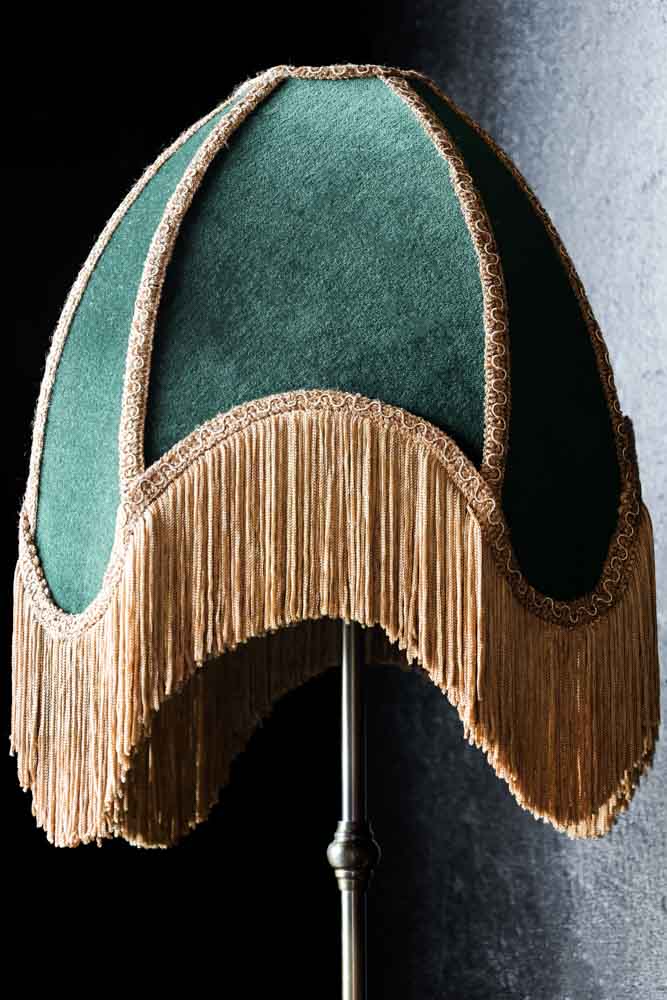 Winifred Green Velvet Fringe Table Lamp - Image 3